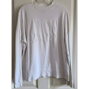 IVY PARK Beyonce White Logo Monotone Embossed Long Sleeve Tee Women's Size Small